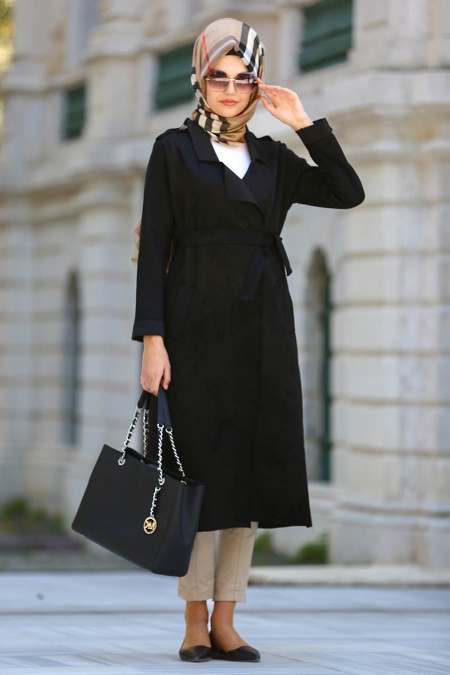 Coat - Black Hijab Coat 5309S