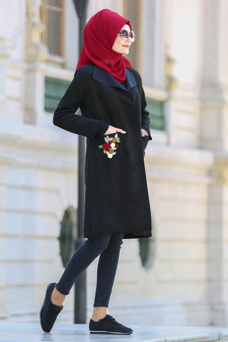 Coat - Black Hijab Coat 53110S