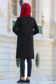 Coat - Black Hijab Coat 53110S - Thumbnail
