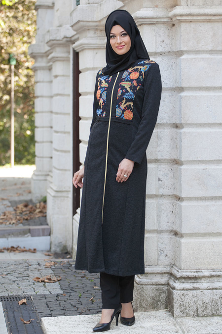 Coat - Black Hijab Coat 6185S