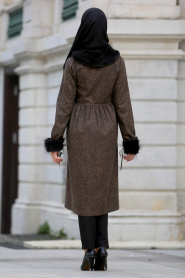 Coat - Brown Hijab Coat 53310KH - Thumbnail