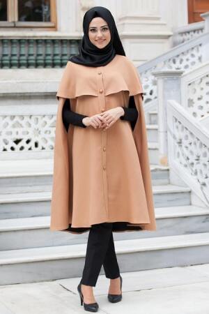 Coat - Camel Hijab Coat 51390C - 1