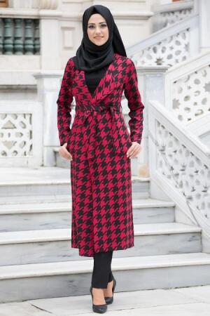 Coat - Claret Red Hijab Coat 51310BR - 1