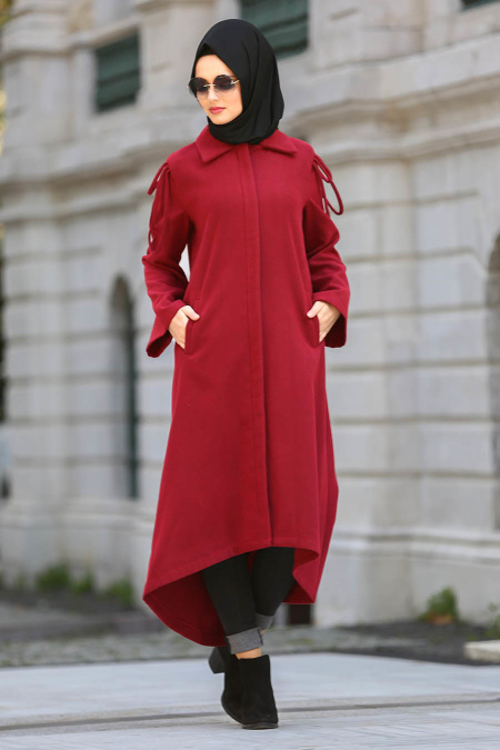 Coat - Claret Red Hijab Coat 51560BR