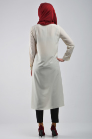 Coat - Ecru Hijab Coat 5034E - Thumbnail