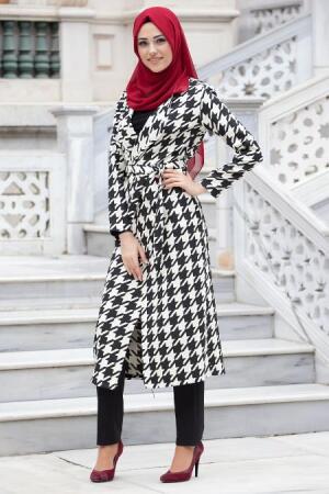 Coat - Ecru Hijab Coat 51310E - 1