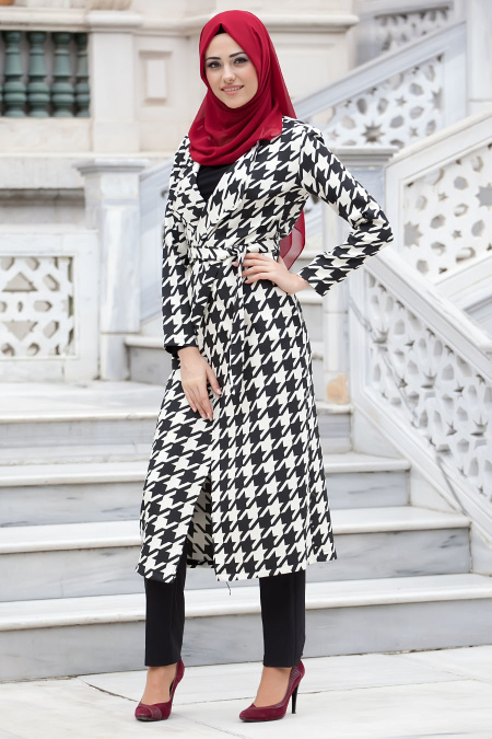 Coat - Ecru Hijab Coat 51310E