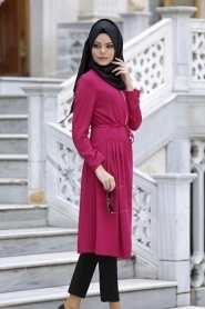Coat - Fuchsia Hijab Coat 5066F - Thumbnail