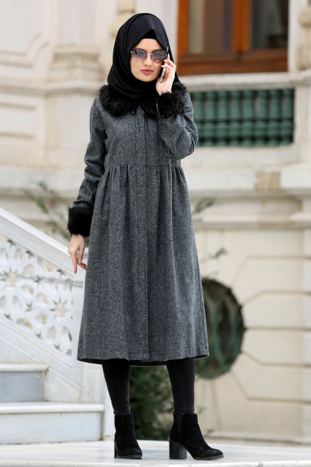 Coat - Grey Hijab Coat 53310GR