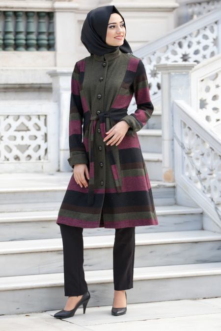 Coat - Khaki Hijab Coat 5018HK