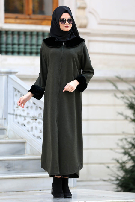 Coat - Khaki Hijab Coat 53380HK