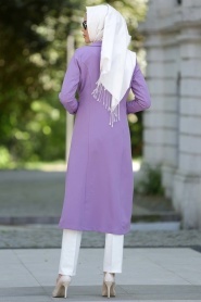 Coat - Lila Hijab Coat 5047LILA - Thumbnail