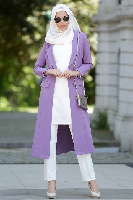 Coat - Lila Hijab Coat 5047LILA