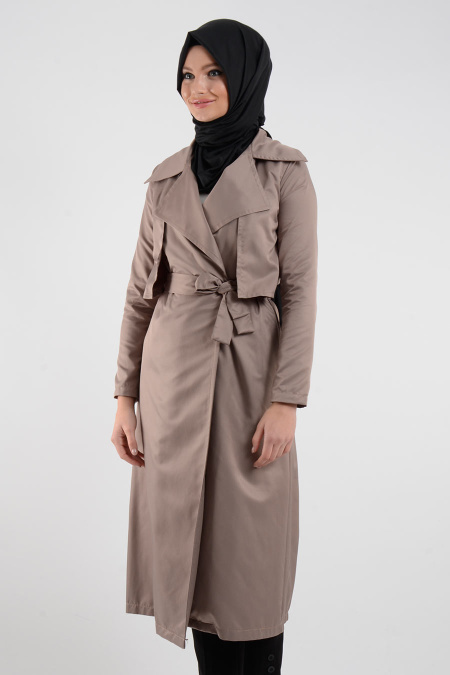 Coat - Mink Hijab Coat 6162V