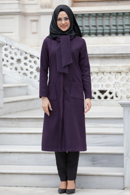 Coat - Purple Hijab Coat 51380MOR