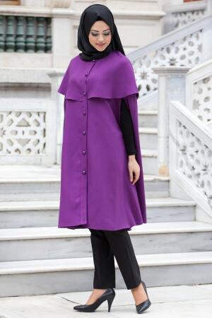 Coat - Purple Hijab Coat 51390MOR - 1