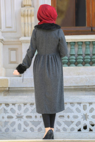 Coat - Smoke Color Hijab Coat 53310FU - Thumbnail
