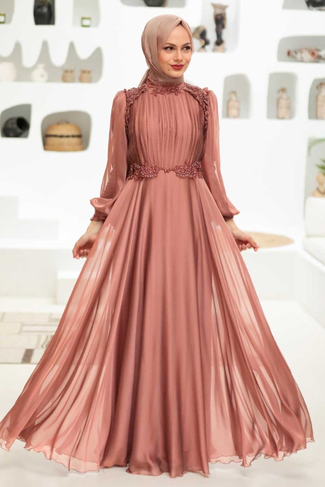 Neva Style - Long Cooper Modest Bridesmaid Dress 21640BKR - 1