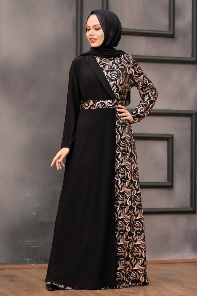 Neva Style - Plus Size Cooper Islamic Wedding Dress 3067BKR - 2