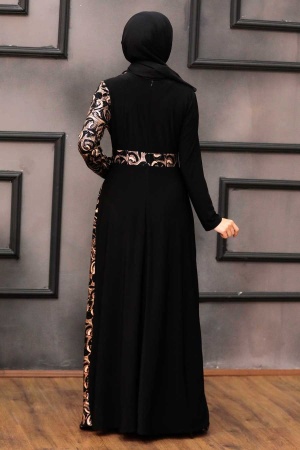 Neva Style - Plus Size Cooper Islamic Wedding Dress 3067BKR - 3