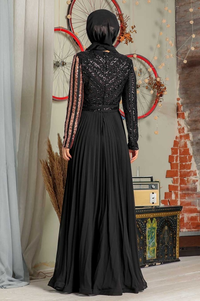 Neva Style - Elegant Copper Islamic Prom Dress 33130BKR - 4