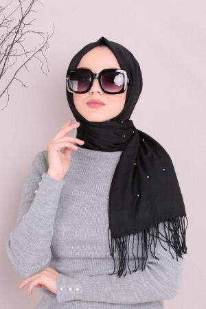 Cotton Black Shawl 7492S - 1