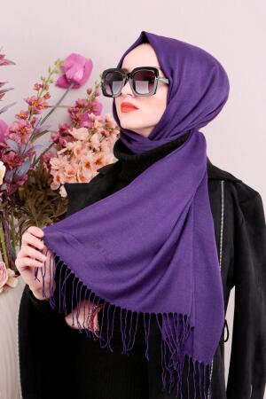 Cotton Purple Hijab Shawl 7491MOR - 1