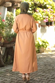 Couleur Buscuit - Neva Style - Manteau Hijab - 5454BS - Thumbnail