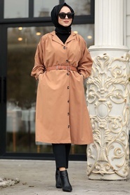 Couleur Buscuit - Neva Style - Manteau Hijab - 5482BS - Thumbnail