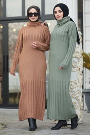 Couleur Buscuit - Neva Style - Tunique En Tricot Hijab - 27270BS - Thumbnail