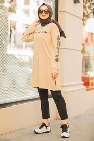 Couleur Buscuit - Neva Style - Tunique Hijab - 41240BS - Thumbnail