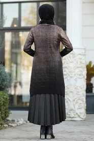 Couleur Cuivre - Neva Style - Tunique En Tricot Hijab - 42563BKR - Thumbnail