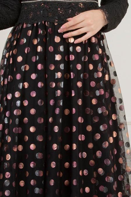 Couleur Cuivre - Tesettürlü Abiye Elbise - Robe de Soirée Hijab 8115BKR - 2