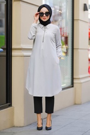 Cream Hijab Tunic 467KR - Thumbnail