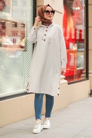 Cream Hijab Tunic 470KR - Thumbnail