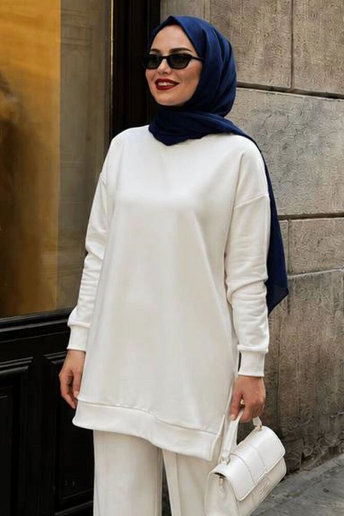 Cream Modest Tunic 30644KR - 1