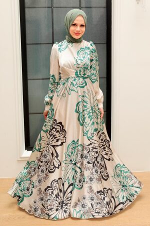Neva Style - Luxury Crem Hijab Islamic Bridesmaid Dress 3432KR - 1