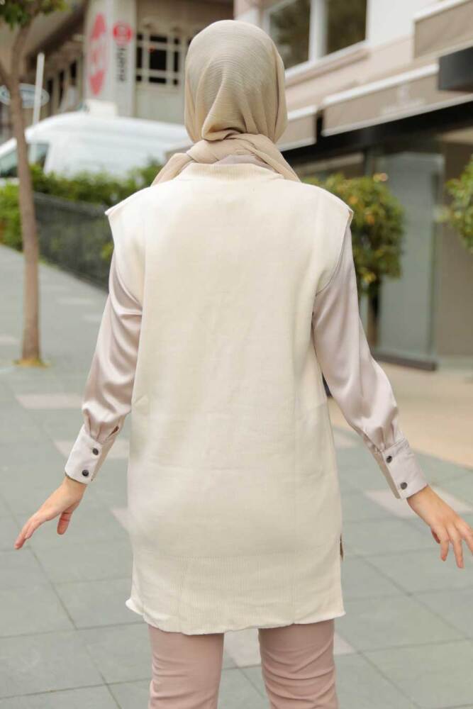 Crem Hijab Knitwear Sweater 25321KR - 2