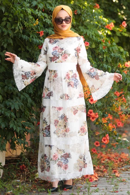 Créme - Nayla Collection - Robe Hijab 100427KRM