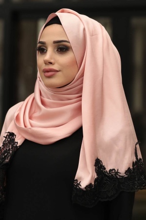  Dantelli İpek Görünümlü Şal 1045 - NEVA STYLE SALLAR