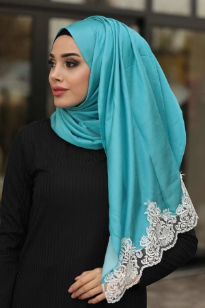 Dantelli İpek Görünümlü Şal Ürün Kodu: 1228 - NEVA STYLE SALLAR