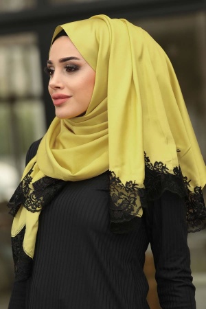 Dantelli İpek Görünümlü Şal Ürün Kodu : 1529 - NEVA STYLE SALLAR