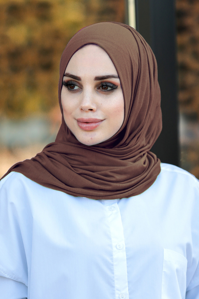 Dark Brown Hijab Shawl 7528KKH - 1