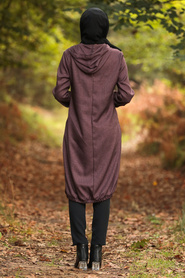 Dark Dusty Rose Hijab Coat 503KGK - Thumbnail