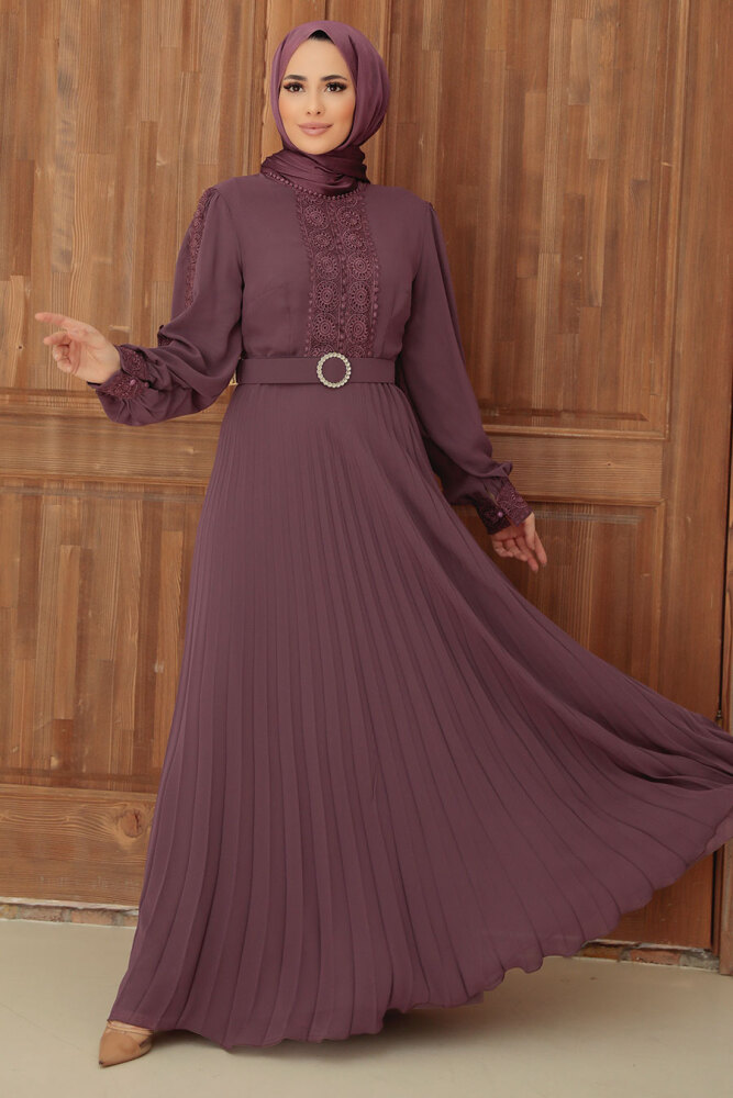 Dark Dusty Rose Hijab Dress 30060KGK - 1