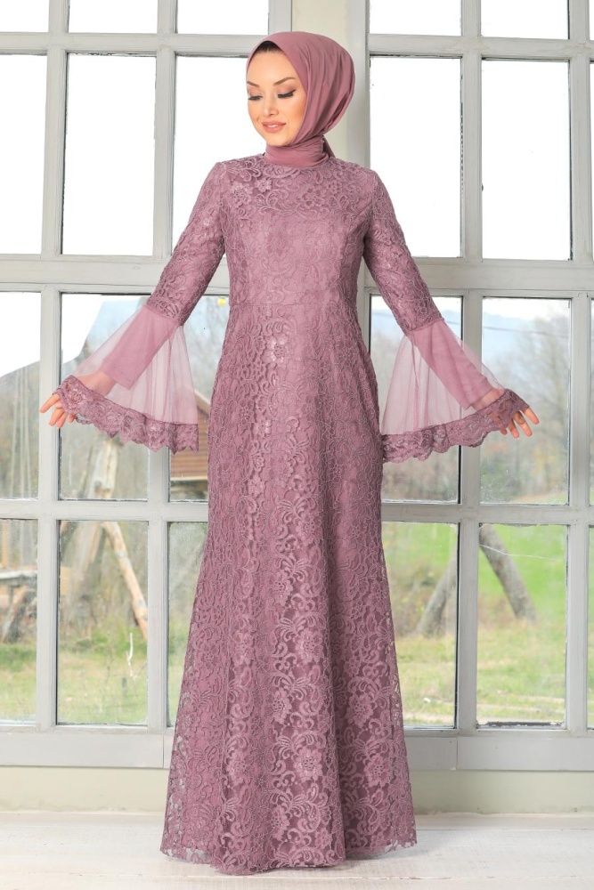 Neva Style - Modern Dark Dusty Rose Islamic Clothing Wedding Dress 2567KGK - 1