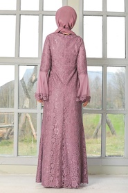 Neva Style - Modern Dark Dusty Rose Islamic Clothing Wedding Dress 2567KGK - Thumbnail