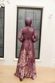 Neva Style - Luxury Dark Dusty Rose Islamic Bridesmaid Dress 3432KGK - Thumbnail