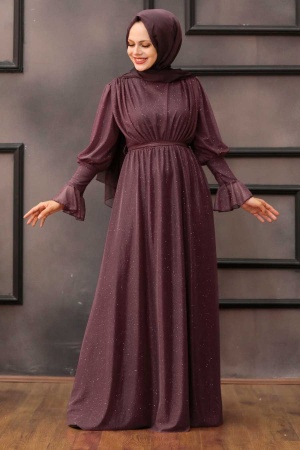 Neva Style - Dark Dusty Rose Turkish Hijab Bridesmaid Dress 5367KGK - 1