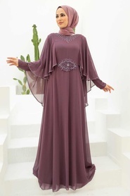 Neva Style -Modern Dark Dusty Rose Modest Bridesmaid Dress 91501KGK - Thumbnail